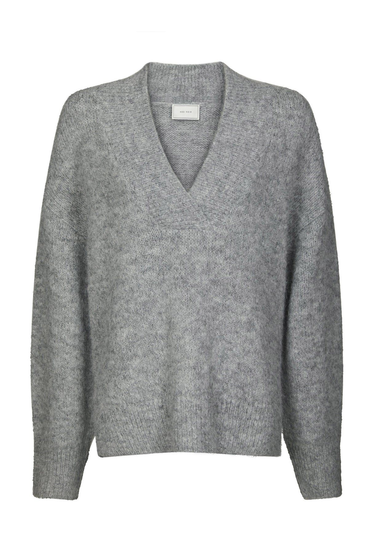 Melli Fluffy Knit Blouse Grey Melange - 167715