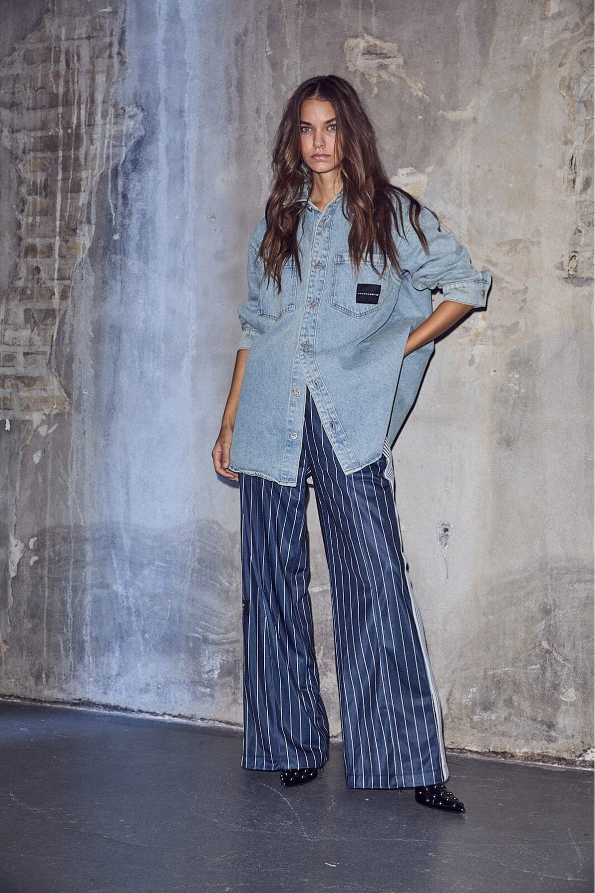 Miley Denim Shirt Bleached Denim - HL10531