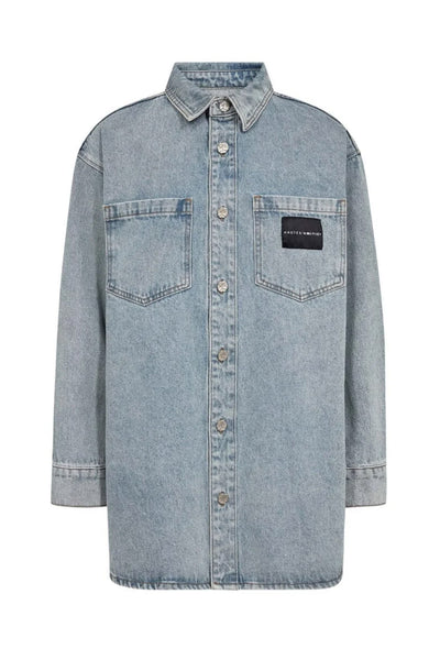 Miley Denim Shirt Bleached Denim - HL10531 Thumbnail