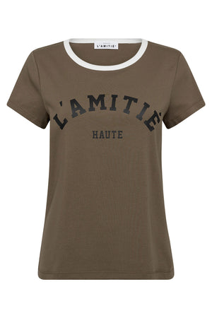 Neckline Logo Tee WALNUT - HL10006
