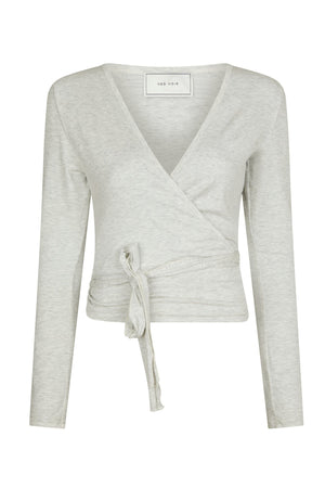 Nia Jersey Wrap Light Grey Melange - 165501
