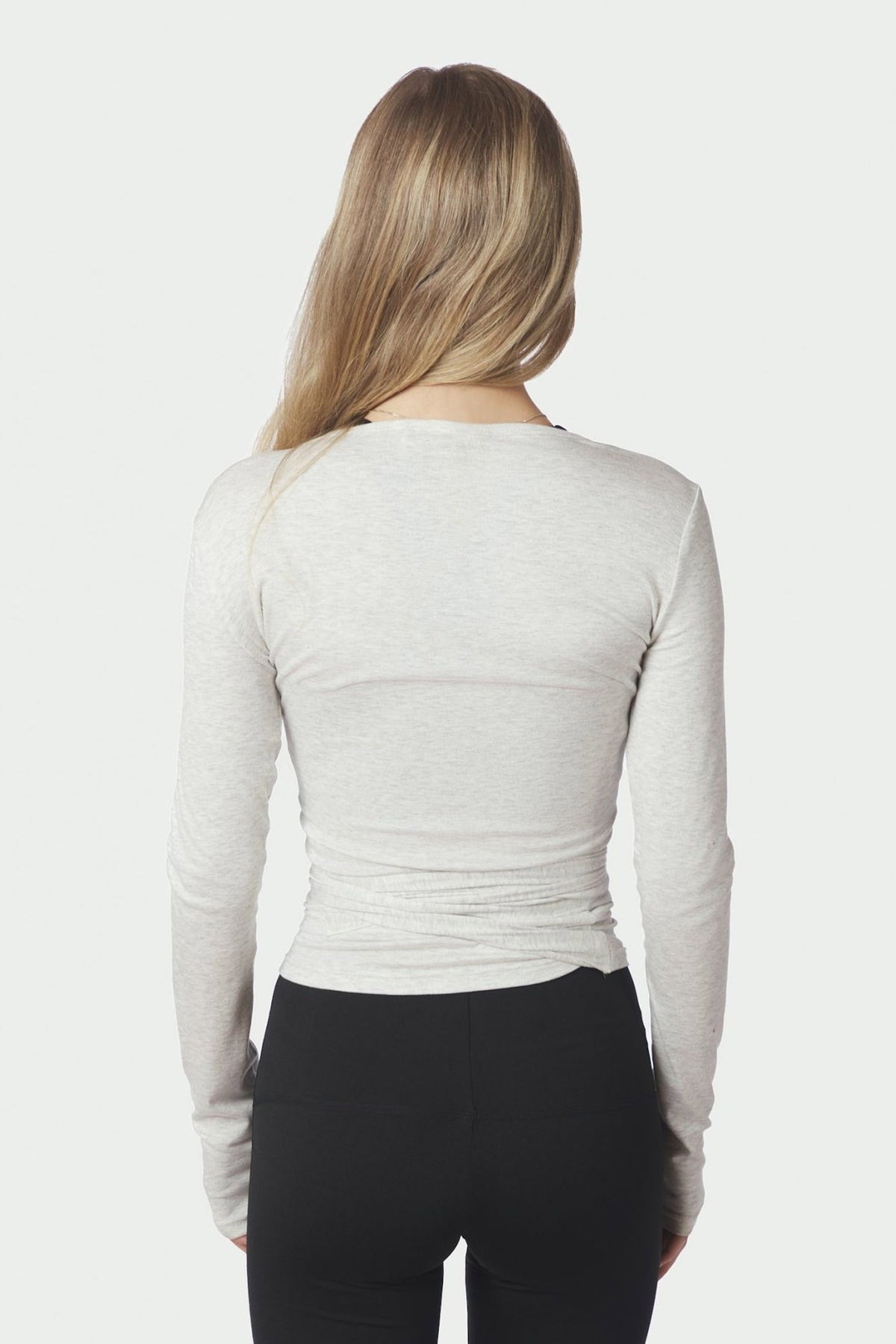 Nia Jersey Wrap Light Grey Melange - 165501