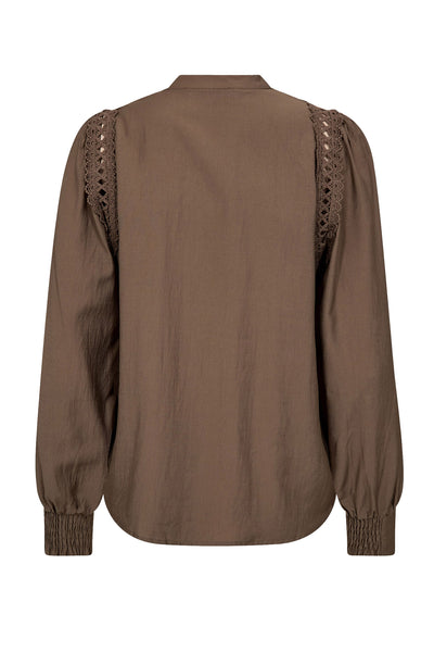 NotisCC Lace V-Shirt 154-Walnut - 45074 Thumbnail