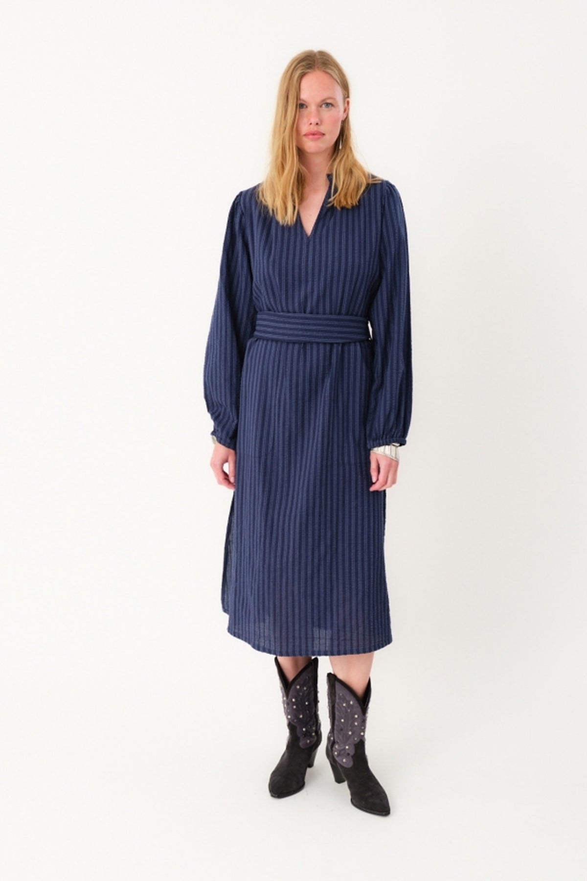 ParisLL Midi Dress LS 80 Stripe - 25442-3025