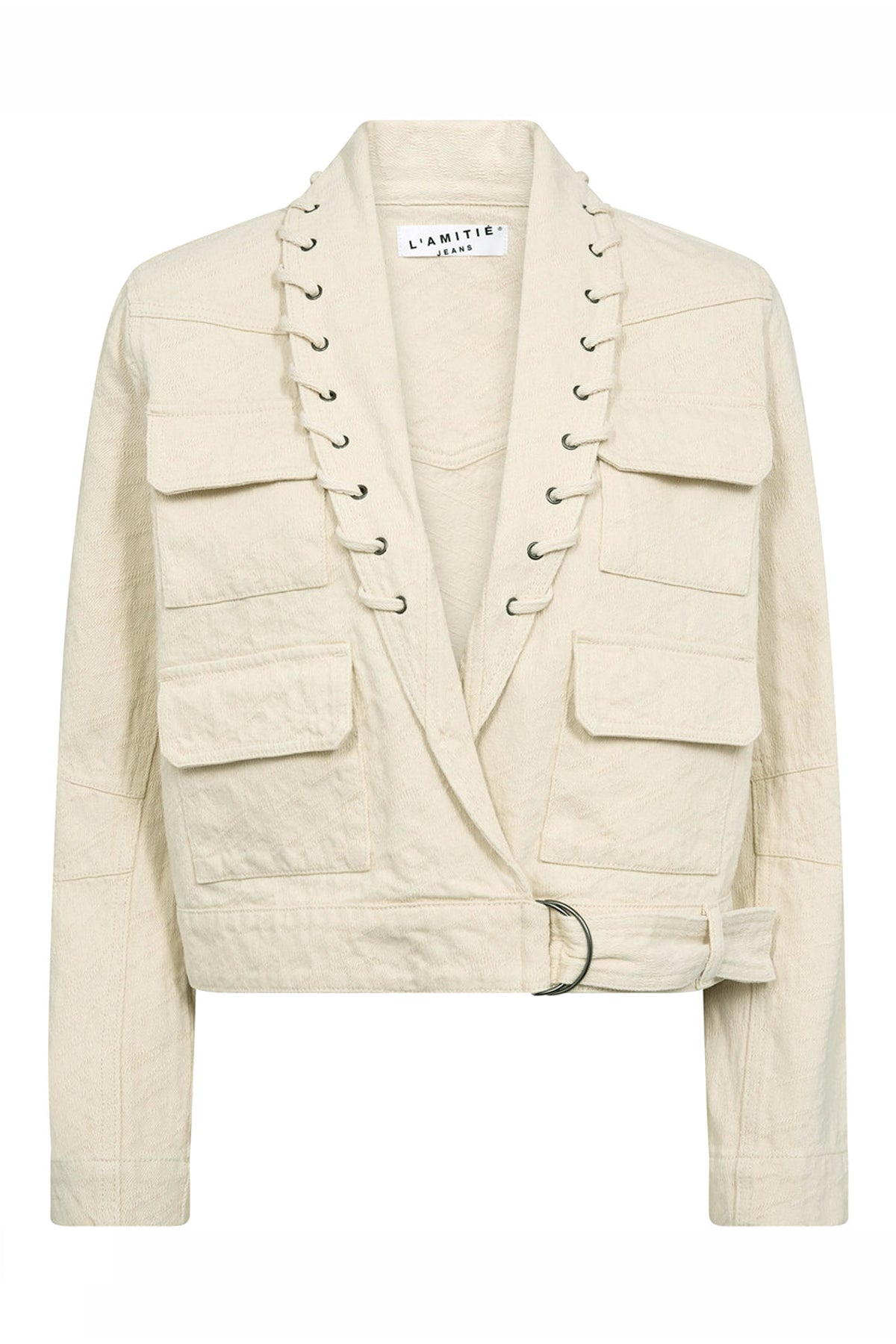 Pielle Structure Crop Jacket Pearl - HL10442