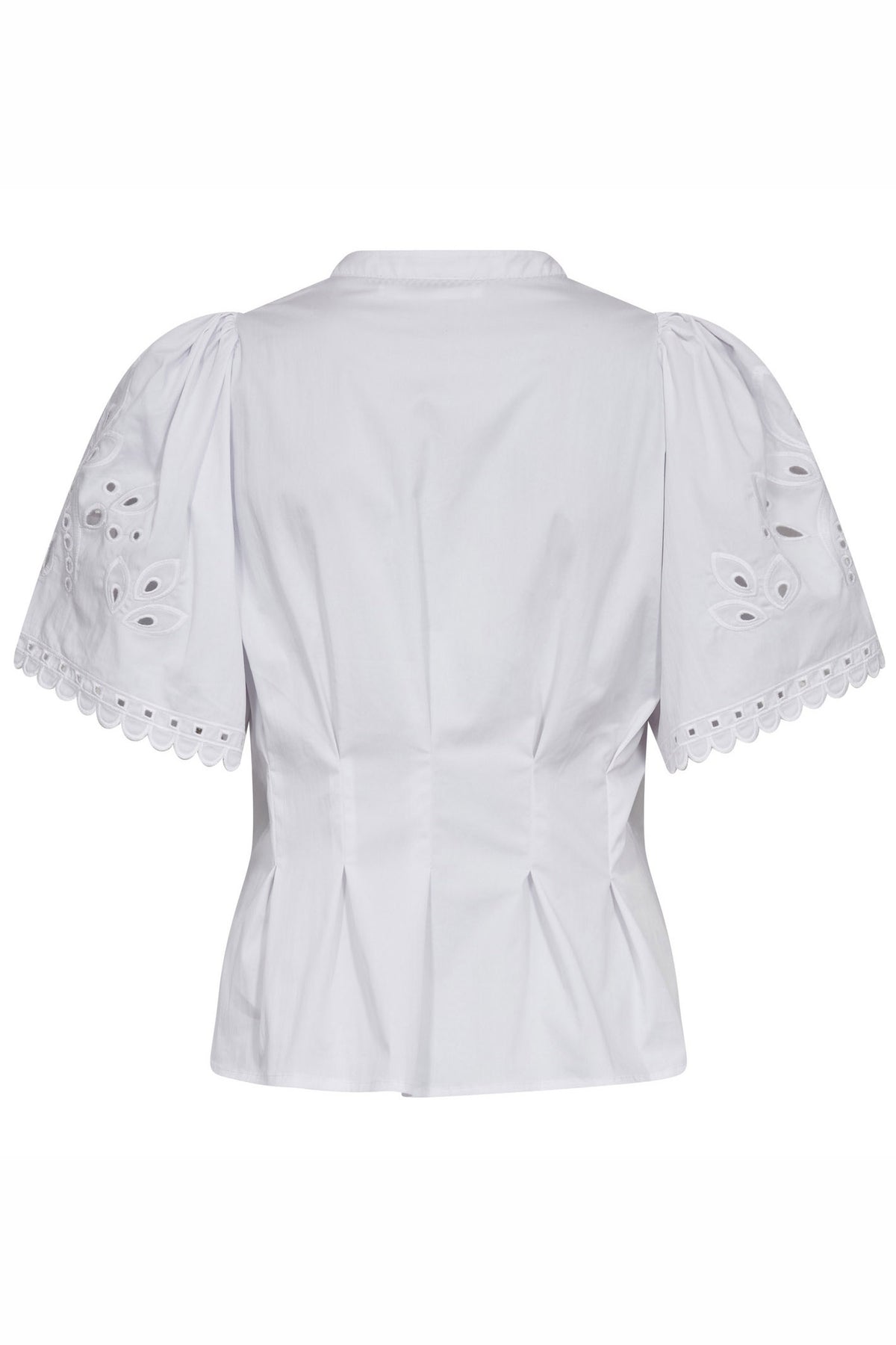 PoppyCC Emb SS V-Shirt 4000-White - 45075