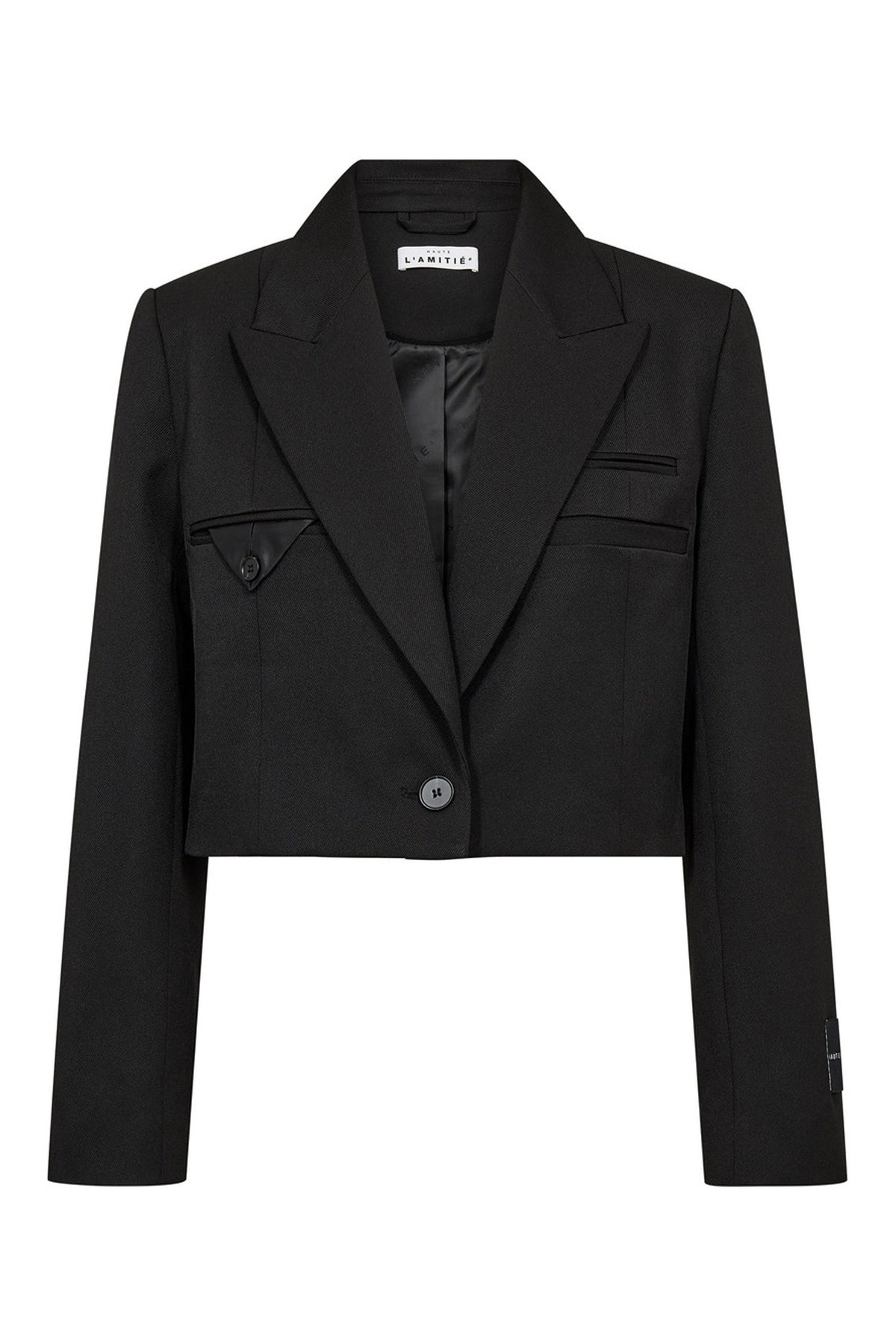 Premiere Crop Strap Blazer Black - HL10475