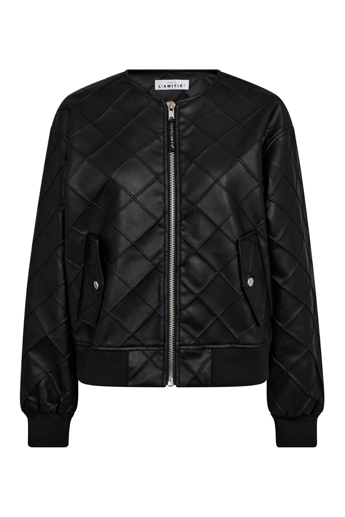 Quilt PU Bomber Black HL10262