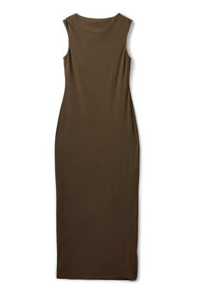 RAGNISW JERSEY MAXI DRESS 3097 Olive Brown - S262331 Thumbnail
