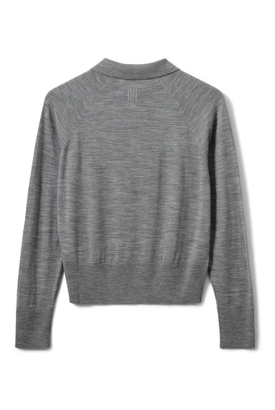 SELENESW KNIT POLO 8000 Grey Melange - SNOS761 Thumbnail