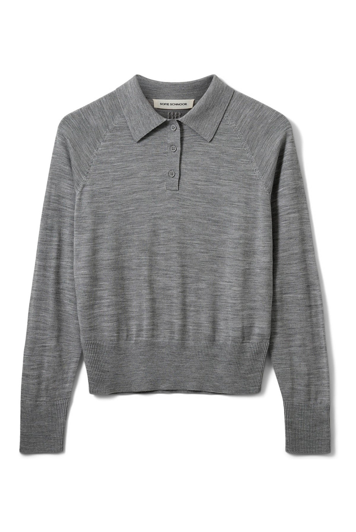 SELENESW KNIT POLO 8000 Grey Melange - SNOS761
