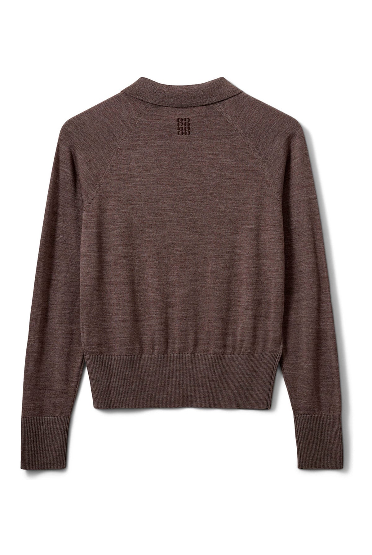 SELENESW KNIT POLO 7071 Brown melange - SNOS761