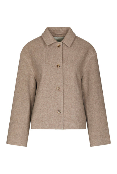 Hamra Herringbone Twill Jacket BEIGE MELANGE - 168855 Thumbnail