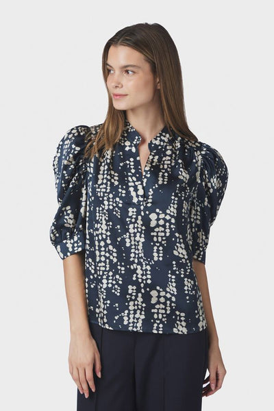 Roella Scatter Print Blouse Navy - 167682 Thumbnail