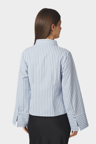 Rosa Striped Crepe Shirt Blue - 169301 Thumbnail