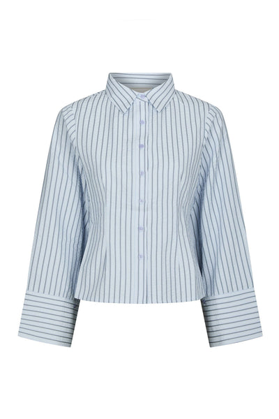 Rosa Striped Crepe Shirt Blue - 169301 Thumbnail