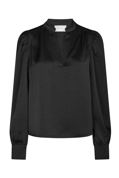 Rosslyn Heavy Sateen Blouse Black - 163769 Thumbnail