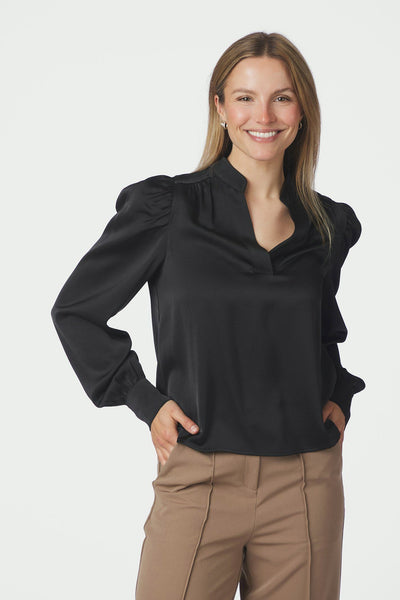 Rosslyn Heavy Sateen Blouse Black - 163769 Thumbnail