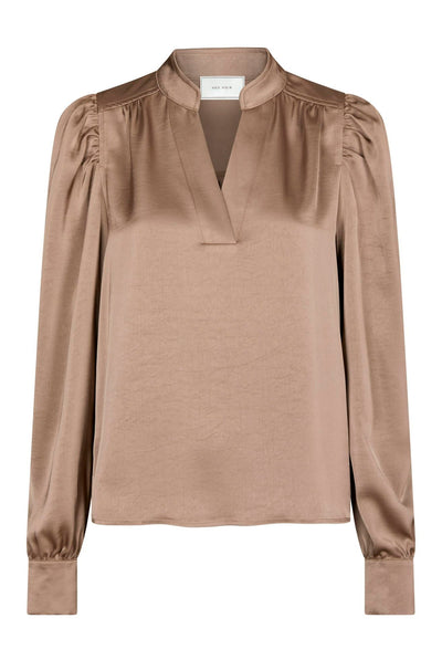Rosslyn Heavy Sateen Blouse DARK TAUPE - 163769 Thumbnail
