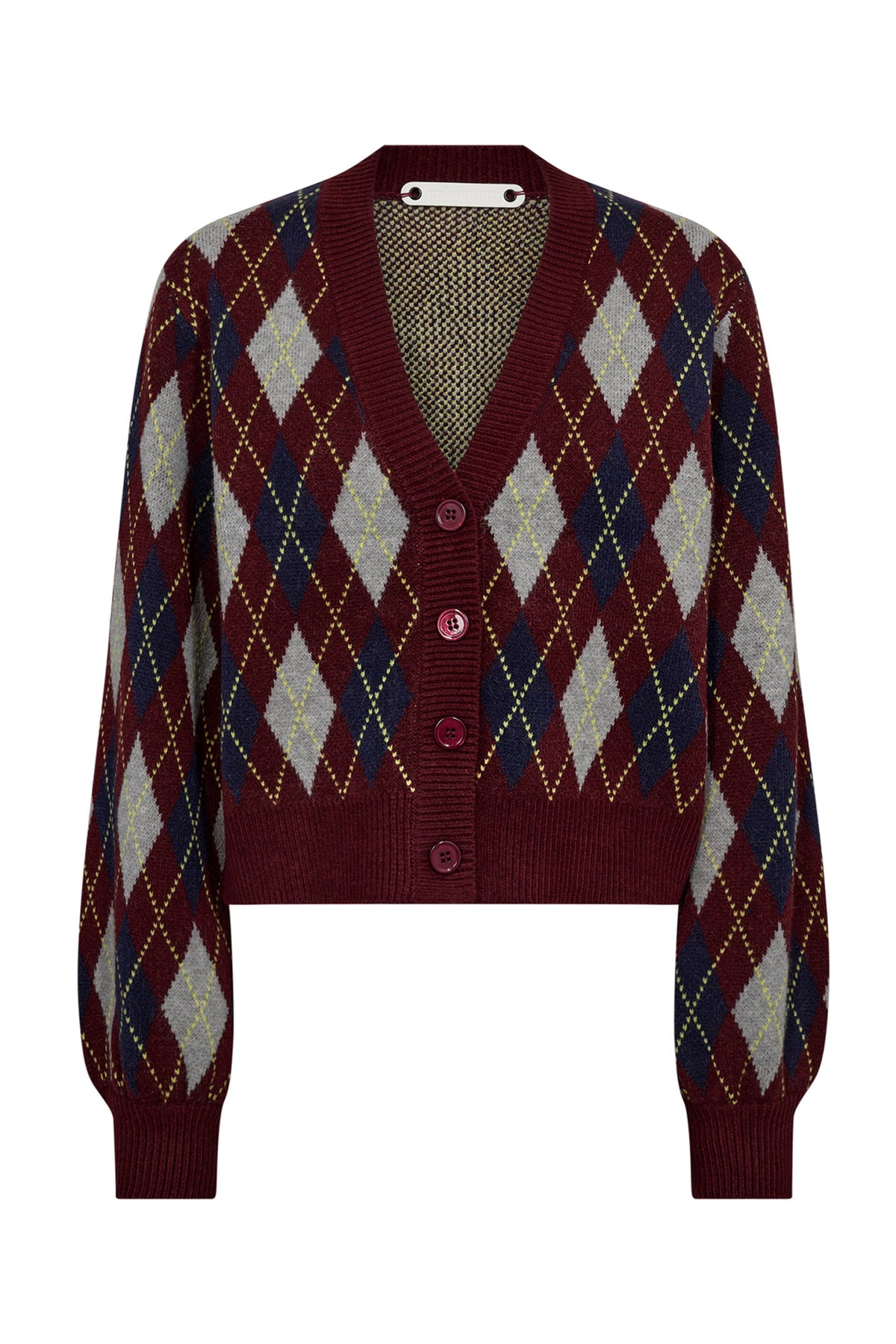 RowCC Check Cardigan 87-Winered - 32212