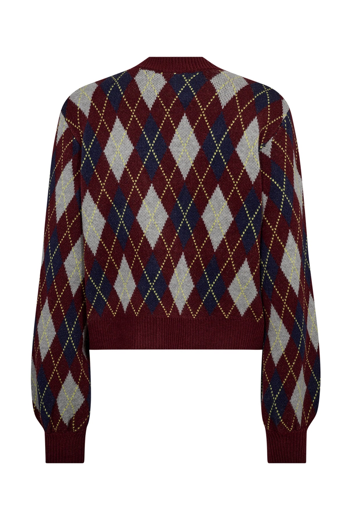 RowCC Check Cardigan 87-Winered - 32212