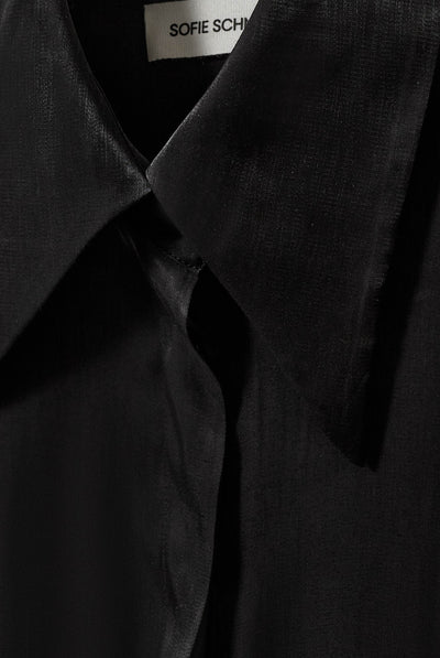 Wallysw Shiny Fitted Shirt Black - S264145 Thumbnail