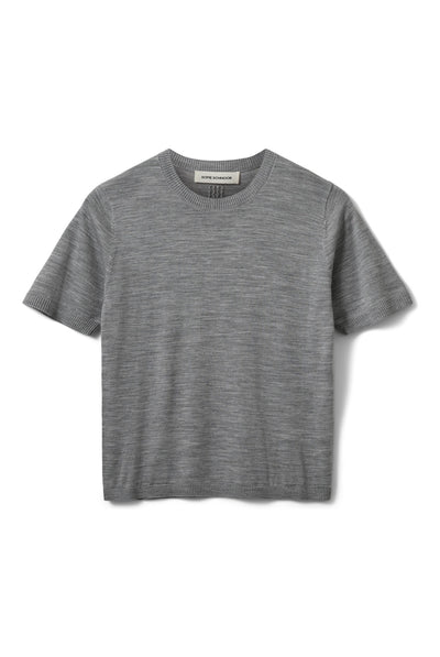 SORELLASW SHORT SLEEVE KNIT BL 8000 Grey Melange - SNOS762 Thumbnail