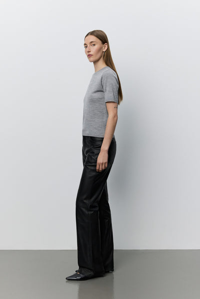 SORELLASW SHORT SLEEVE KNIT BL 8000 Grey Melange - SNOS762 Thumbnail