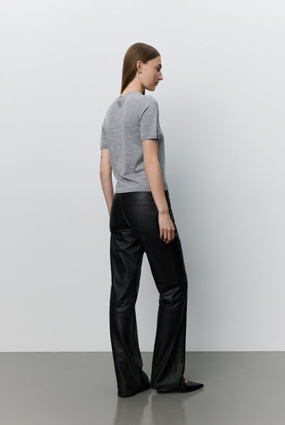 SORELLASW SHORT SLEEVE KNIT BL 8000 Grey Melange - SNOS762 Thumbnail