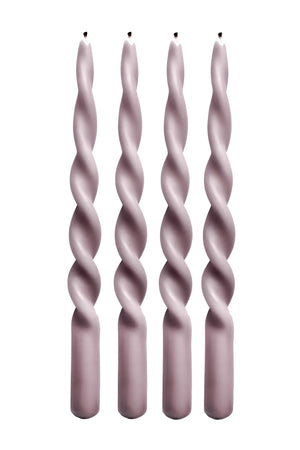 Paia Copenhagen Twist Candle - Æske med 4 - Pave Mauve