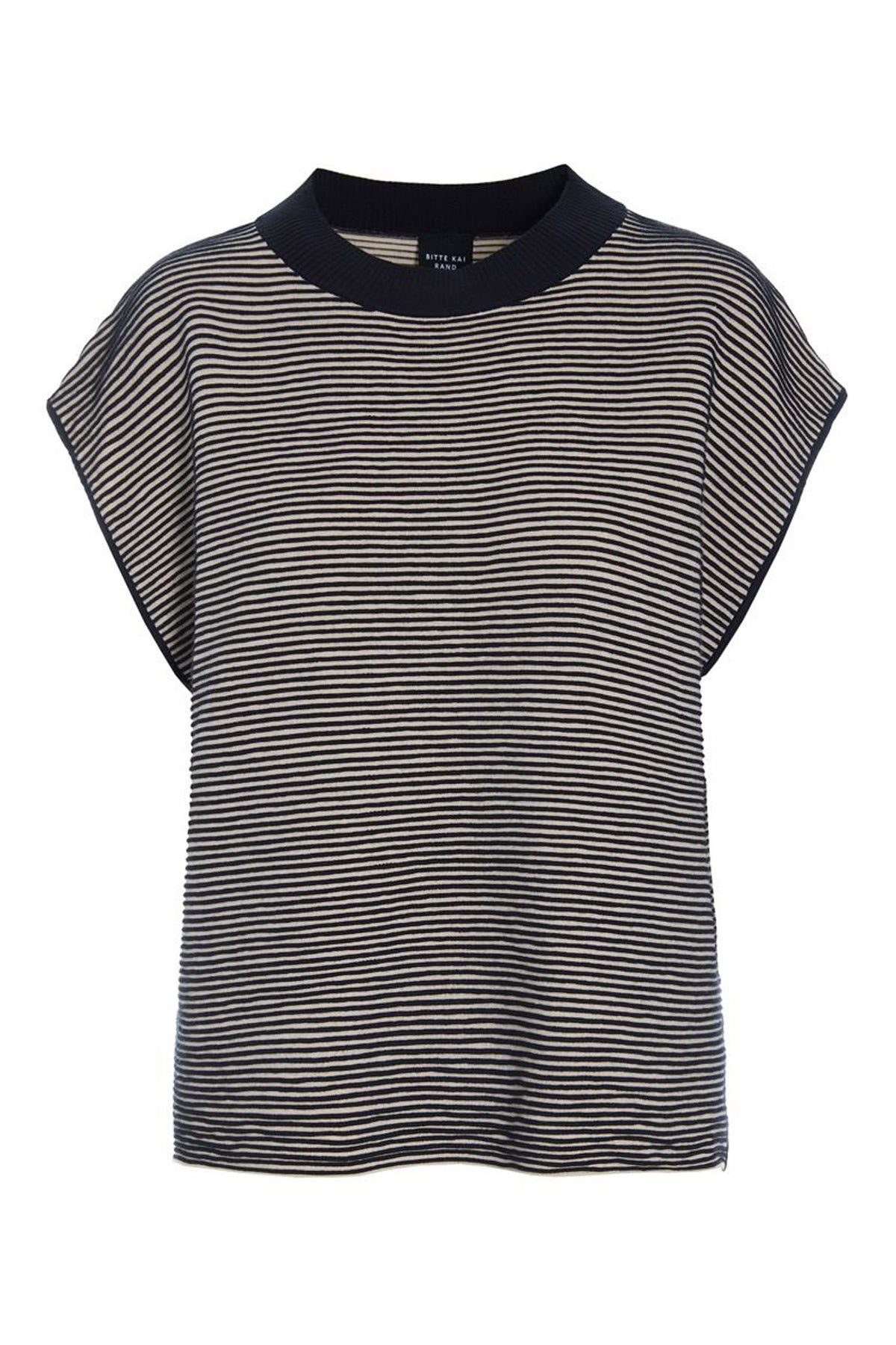 Saku bluse med bieser BLACK/IVORY - 261-1073-5743