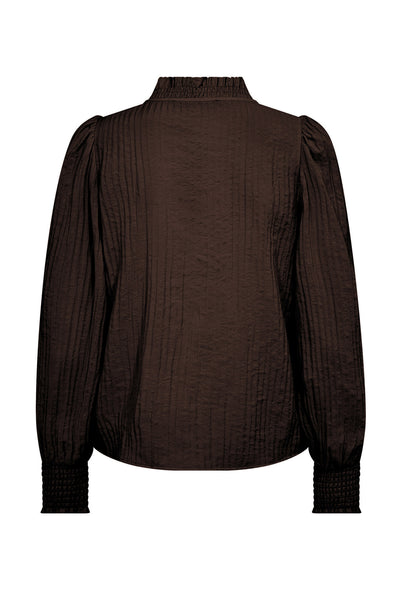 ShinaCC V-Blouse 145-Dark Brown - 35922 Thumbnail