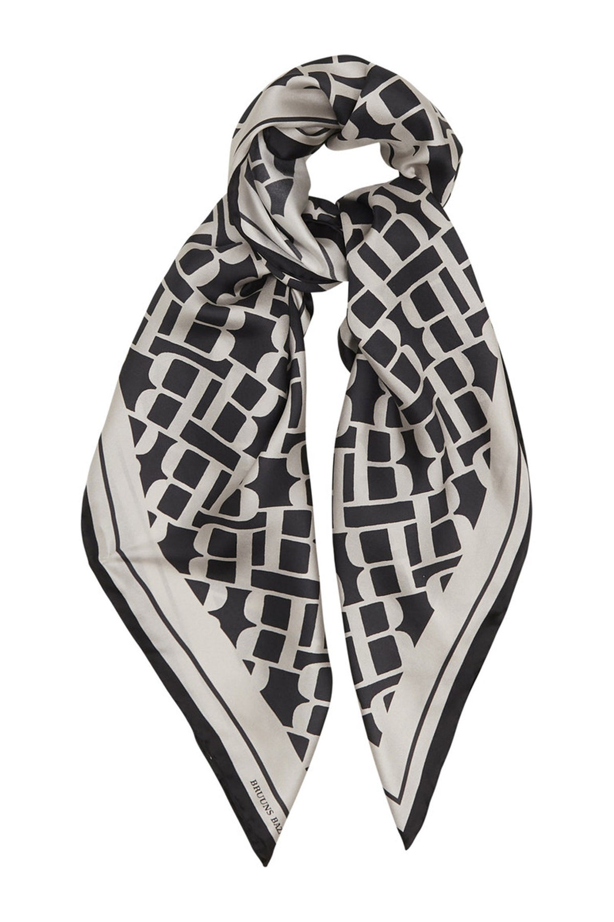 SilkBBscarf 90x90cm BBLogo black - BBW4013