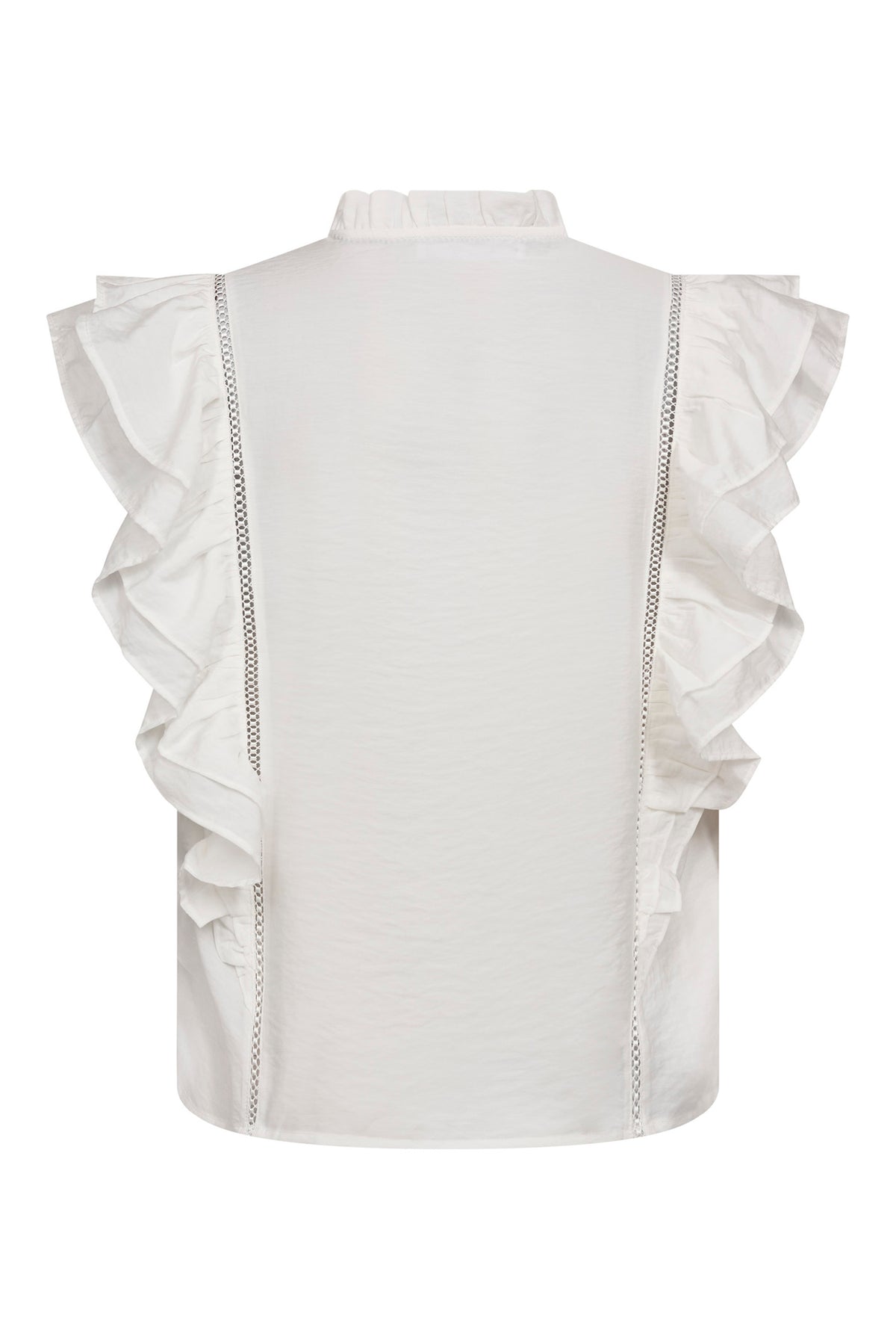 CallumCC Lace Frill V-Top 4000-White - 45172