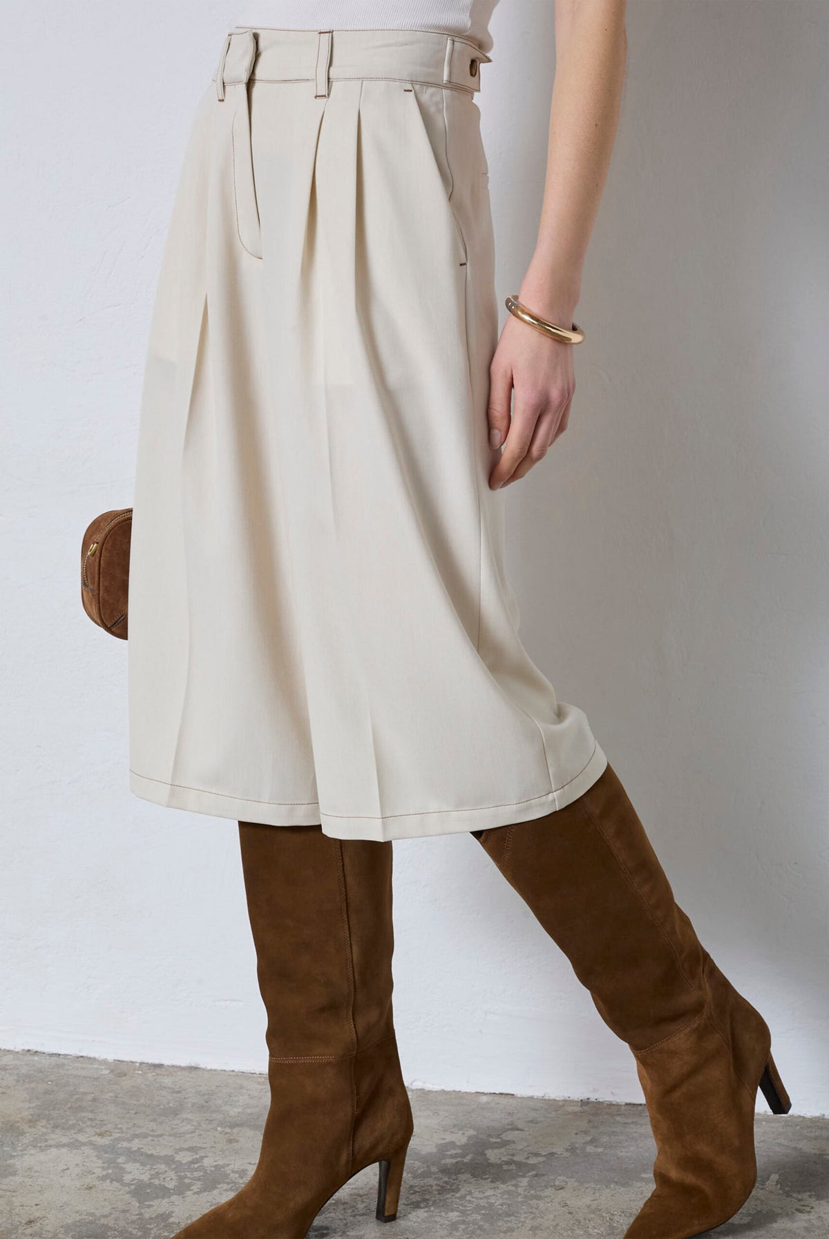 TerryCC Pleat Bermuda 320-Bisquit - 41205