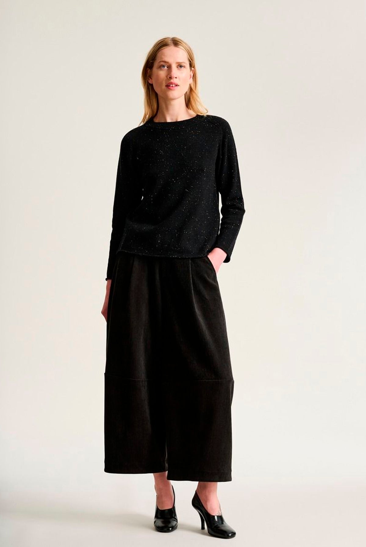 Shinabi raglan bluse BLACK W SPRINKLES - 267-1085-6005
