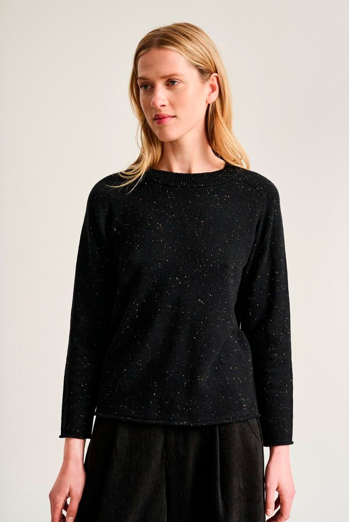 Shinabi raglan bluse BLACK W SPRINKLES - 267-1085-6005