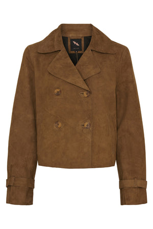 Suede Short Trenchcoat Caramel - 100298