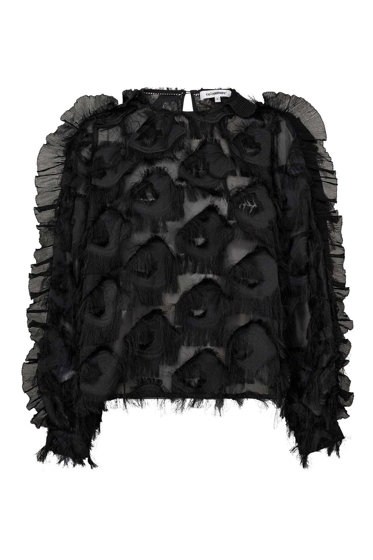 SyraCC Structure Blouse 96-Black - 35978