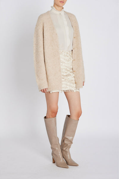 SyringabrushedBBVerna knit car Beige - BBW4607 Thumbnail