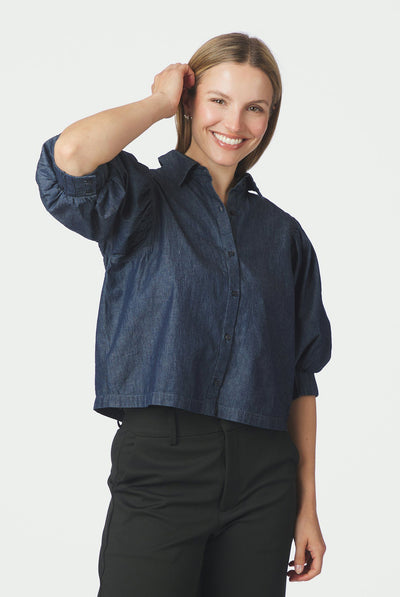 Etta Denim Shirt Blue - 170462 Thumbnail