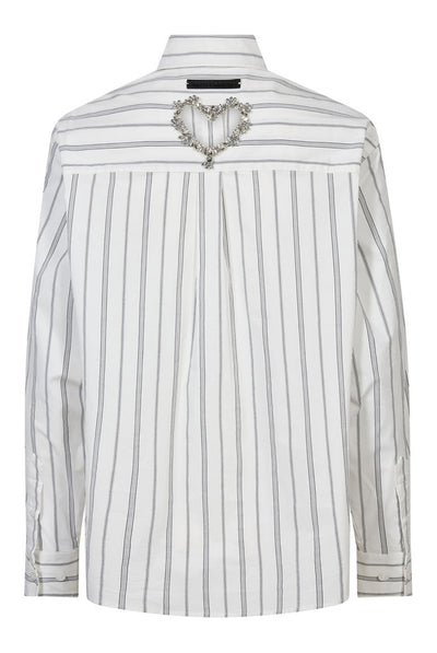 Crystal Heart Stripe Shirt White - HL10962 Thumbnail