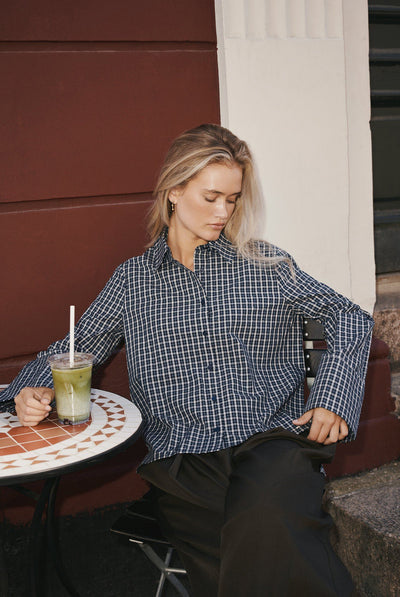Drew Check Bedaz Shirt DARK BLUE - 170198 Thumbnail
