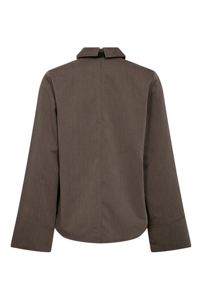 TengaCC Tie Blouse 154-Walnut - 45044 Thumbnail