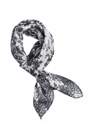Joly, printed silk scarf 81990-Dull Black - 62808/4039