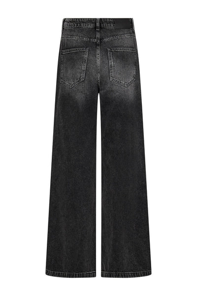 VickyCC Stud Wide Jeans 96-Black - 31638 Thumbnail