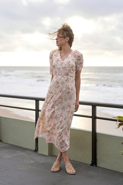 Vira Floral Dress Creme - 169209 Thumbnail