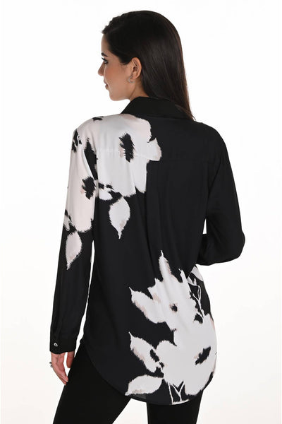 WOVEN BLOUSE Black/Off White Print - 253814 Thumbnail