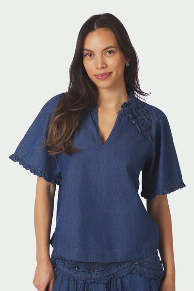 Wendia Denim Blouse Blue - 168895 Thumbnail