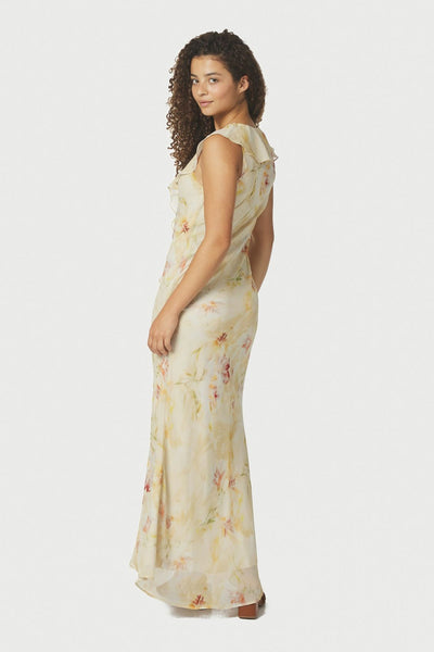 Zella Chiffon Print Dress Dusty Yellow - 167616 Thumbnail